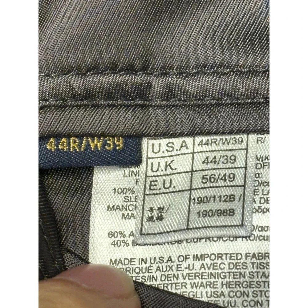 Brooks Brothers 1818 Madison Suit 44R W39‎ L27 Mens Pinstripe Estrato Wool USA